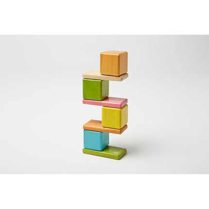 Magnetic Wooden Blocks, Tints, 8-Piece Pocket Pouch