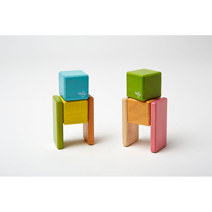 Magnetic Wooden Blocks, Tints, 8-Piece Pocket Pouch