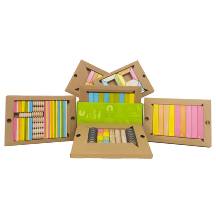 Classroom Magnetic Wooden Block Kit, 130 Pieces