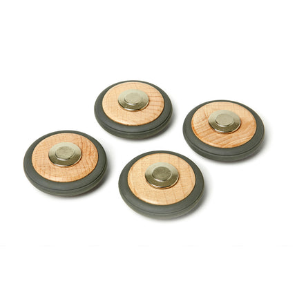 Magnetic Wooden Blocks, Wheels Accessory, Pack of 4