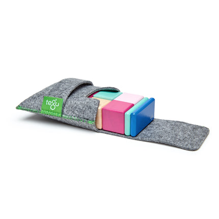 Magnetic Wooden Blocks, Blossom, 8-Piece Pocket Pouch