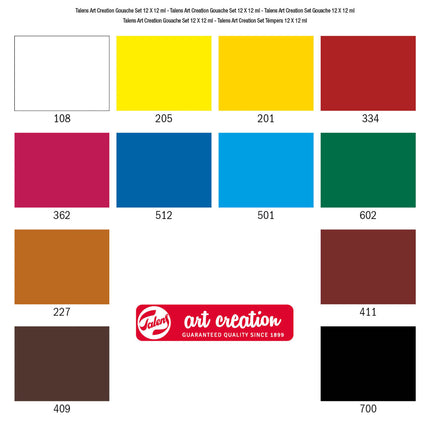 Art Creation Gouache Set 12 X 12ml Talens