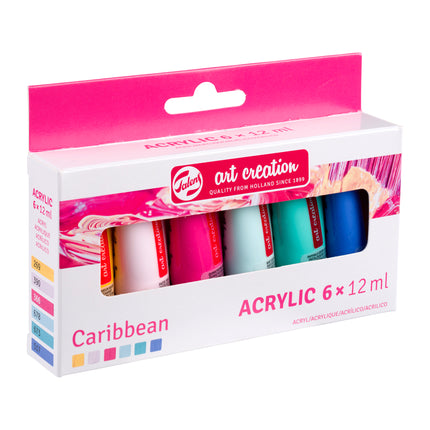 Acrylic Set 6 X 12ml Caribbean Talens Art Creation