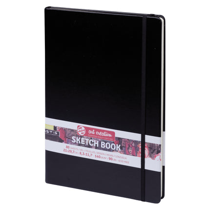 Sketchbook, 80 Sheets, Black Cover
