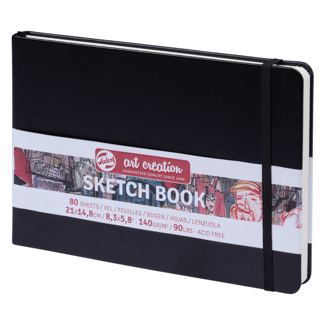 Sketchbook Black Cover 8.3x5.8in