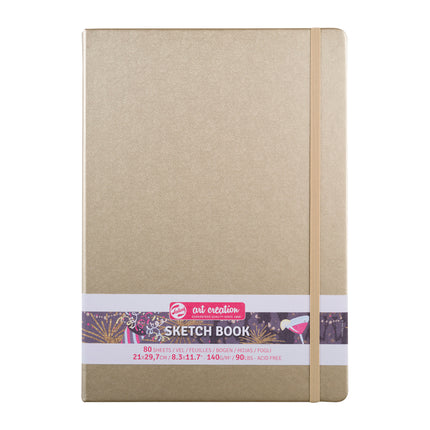 Sketchbook, 80 Sheets, White Gold Cover