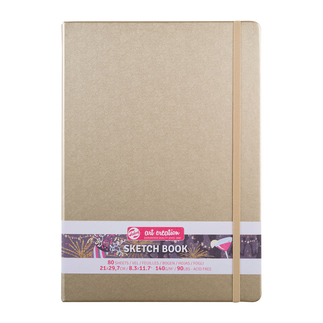 Sketchbook, 80 Sheets, White Gold Cover