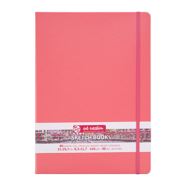 Sketchbook, 80 Sheets, Coral Red Cover
