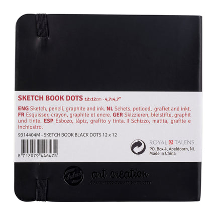Dotted Sketchbook 4.7x4.7in Black