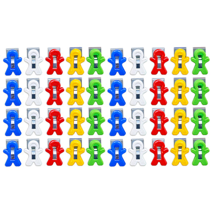 Magnet Man Magnetic Clip, Assorted Colors, 40-Piece Bucket