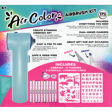 Aircolor Airbrush Kit with Markers & Stencils