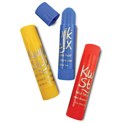 Solid Tempera Paint Stick, 12 Primary Colors