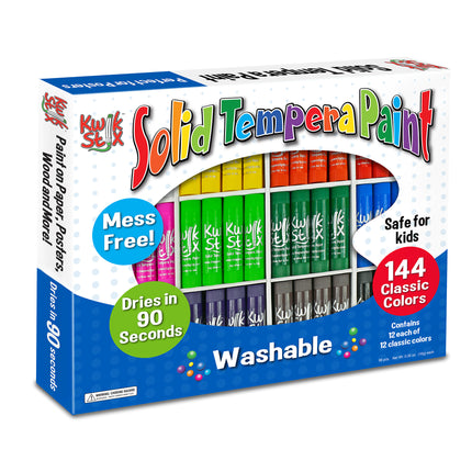 Solid Tempera Paint Sticks Class Pack, 144 Classic Colors