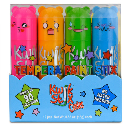 Cuties Solid Tempera Paint, Pack of 12
