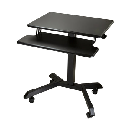 High Rise Mobile Adjustable Standing Desk with Keyboard Tray