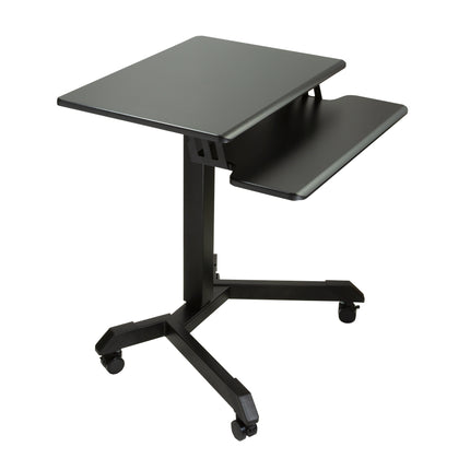 High Rise Mobile Adjustable Standing Desk with Keyboard Tray