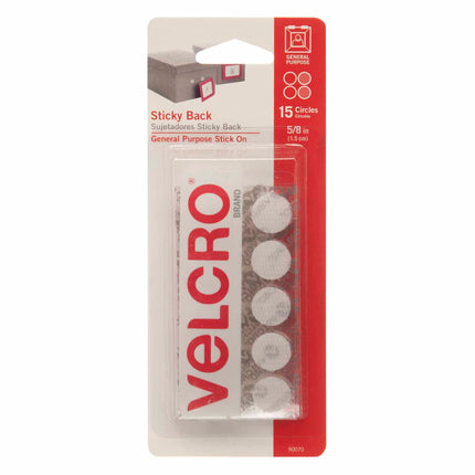 Sticky Back Coins, 5/8", White, 15 Sets