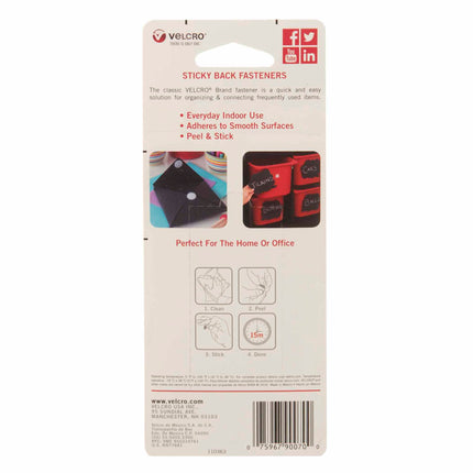 Sticky Back Coins, 5/8", White, 15 Sets