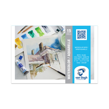 Watercolor Paper Pad 4x6in 140lb 15 Sheets