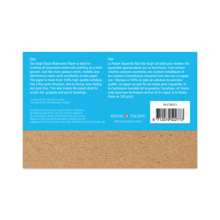 Watercolor Paper Pad 4x6in Black 140lb 15 Sheets