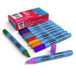 Dry Erase Marker, 10ct Fine Slim Asst