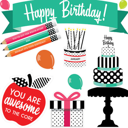 Black, White & Stylish Brights Birthday BB