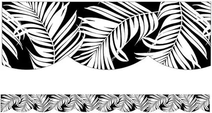Simply Boho Black w/ White Leaves Trim