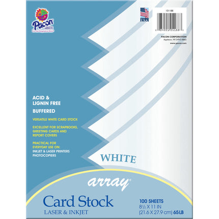 Array Card Stock, White 100 SHT