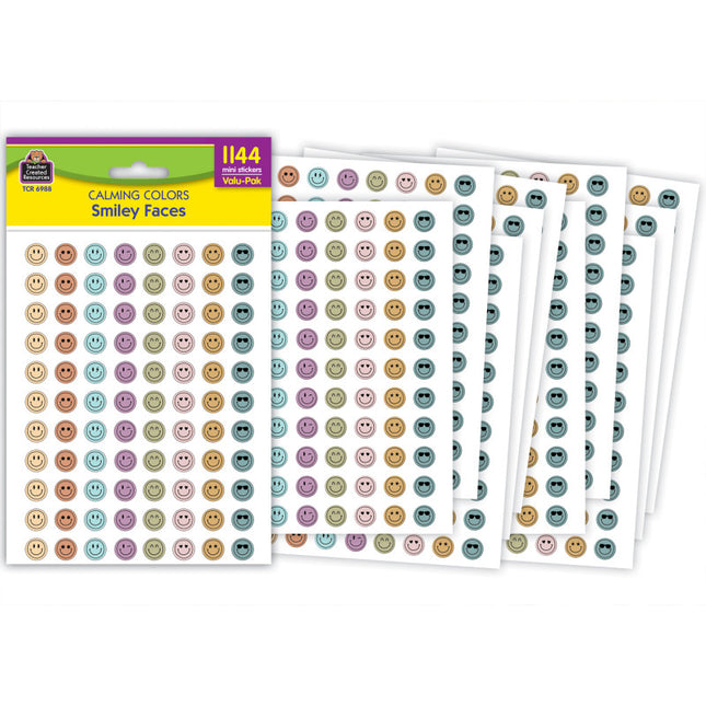 Calming Colors Smiley Faces Mini Stickers Valu Pak