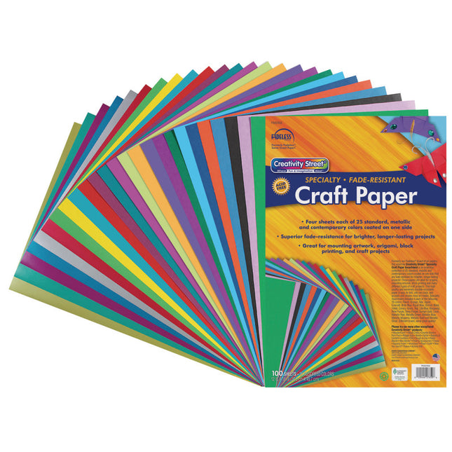 Specialty Craft Paper Assortment, 25 Assorted Colors, 12x18