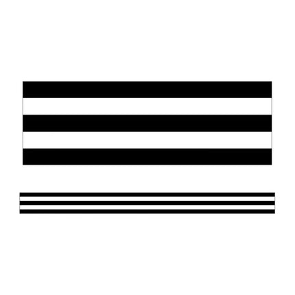 Industrial Chic Black & White Stripes Trim