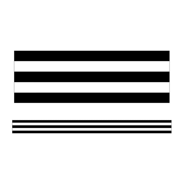 Industrial Chic Black & White Stripes Trim