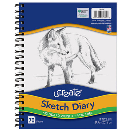 Art1st Sketch Diary 11 X 8 1/2 White 50lb