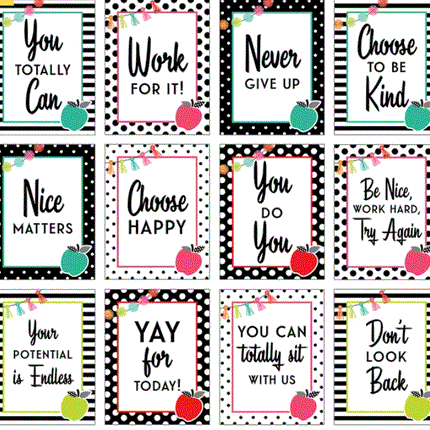 Black, White & Stylish Brights Mini Posters
