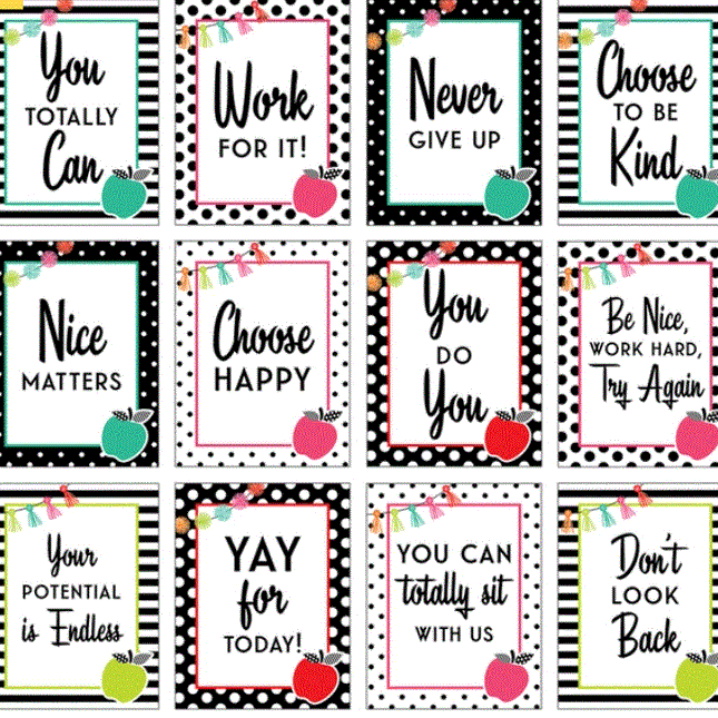 Black, White & Stylish Brights Mini Posters