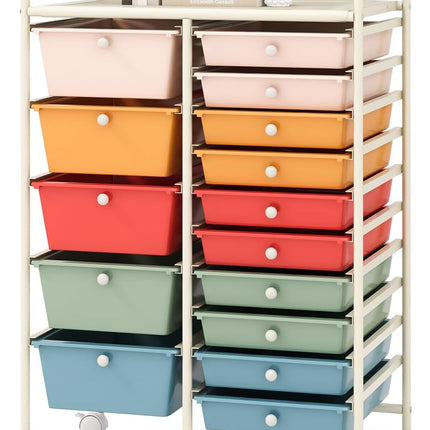15-Drawer Rolling Cart (Macaron)