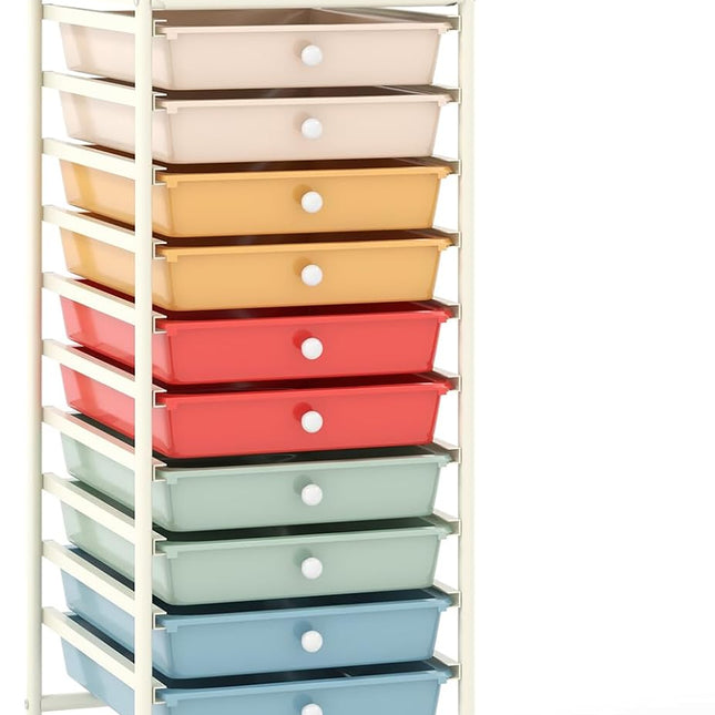 10-Drawer Rolling Cart (Macaron)