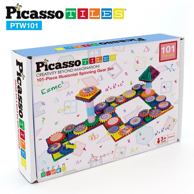 Picasso Tiles 101 pc Illusionist Spinning Gears